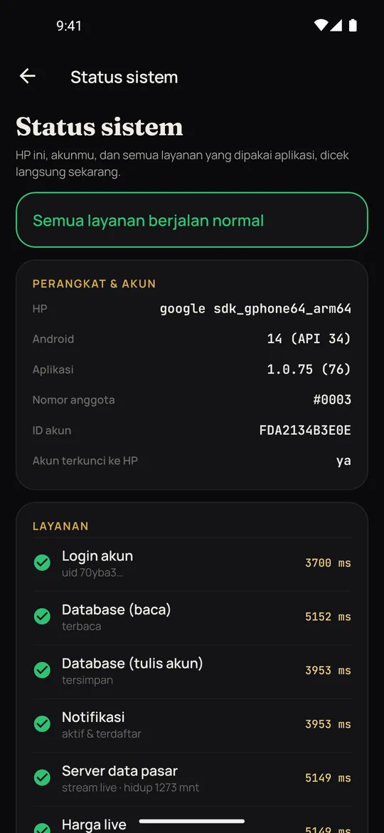 Status sistem