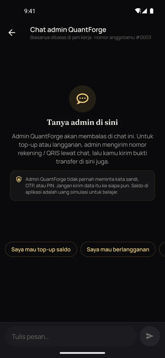 Kirim kodenya lewat chat aplikasi